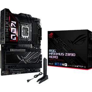 Asus rog maximus z890 hero socket 1851 moederbord (zwart, raid, 2.5gb-lan, 5gb-lan, wi-fi 7, bt, sound, atx)