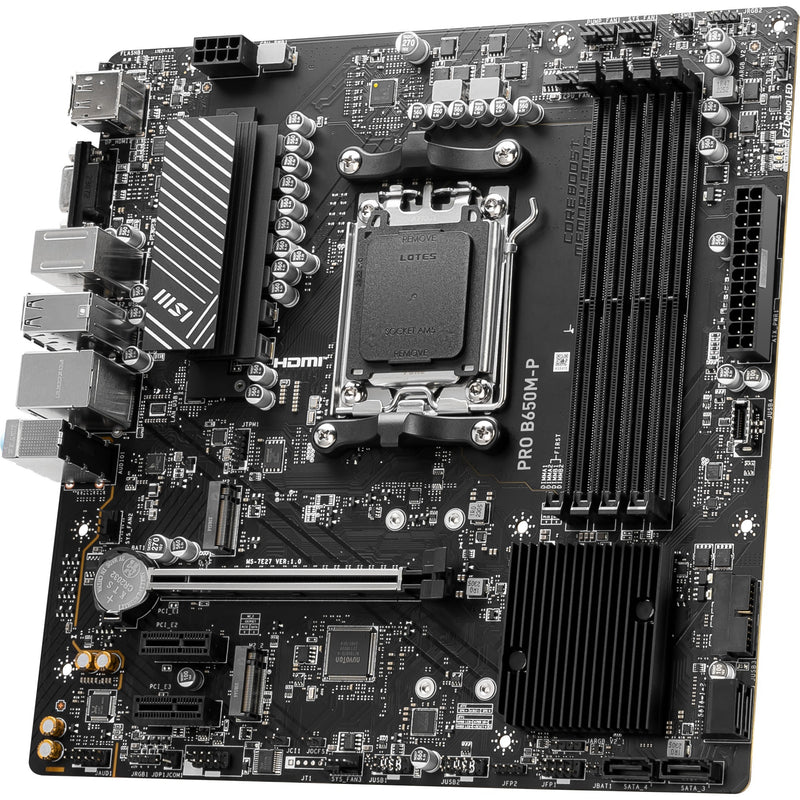 Load image into Gallery viewer, Msi pro b650m-p socket am5 moederbord (zwart, raid, 2.5 gb-lan, sound, µatx)
