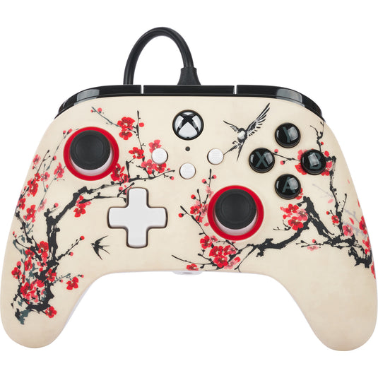 Powera advantage controller met kabel voor de xbox series x|s - warrior's nirvana (magnoliawit, xbox series x|s, xbox one, pc)