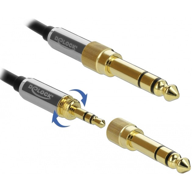 Load image into Gallery viewer, Delock stereo jack 3,5 mm 3-pin male > female verlengkabel (zwart, 5 meter)
