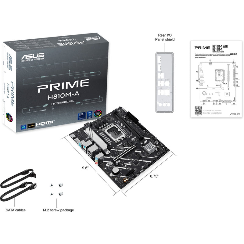 Load image into Gallery viewer, Asus prime h810m-a-csm socket 1851 moederbord (raid, gb-lan, sound, µatx)
