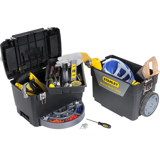 Stanley mobile work center 2in1 gereedschapskist (zwart grijs)