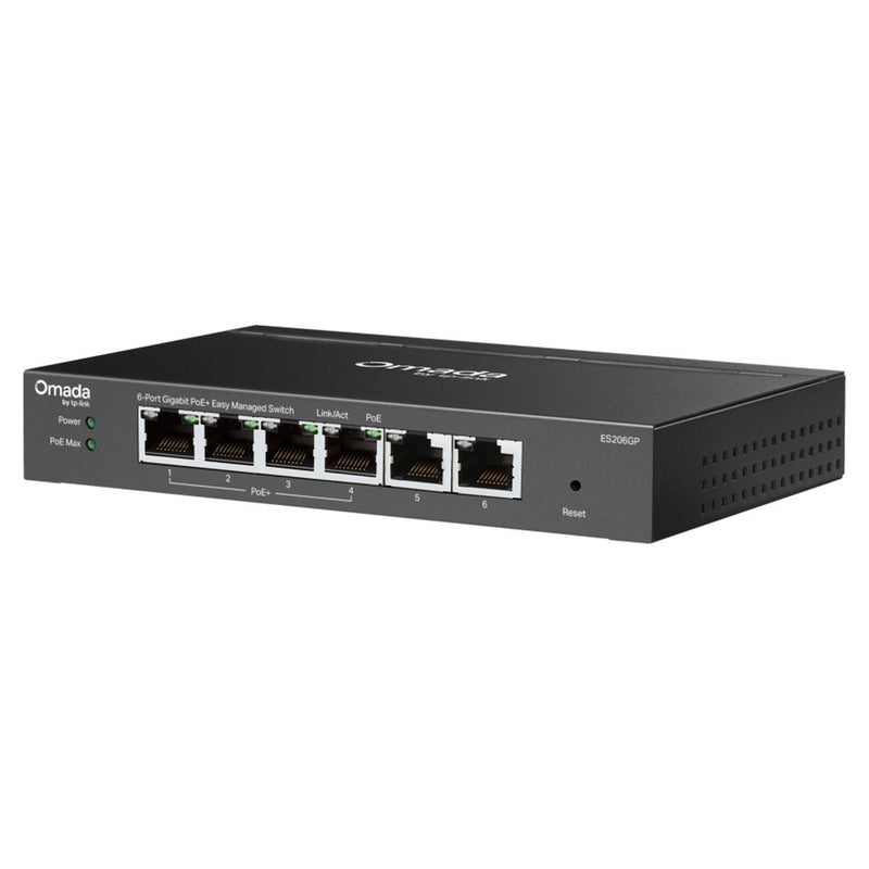 Load image into Gallery viewer, Tp-link omada es206gp switch (zwart, 4x poe+)
