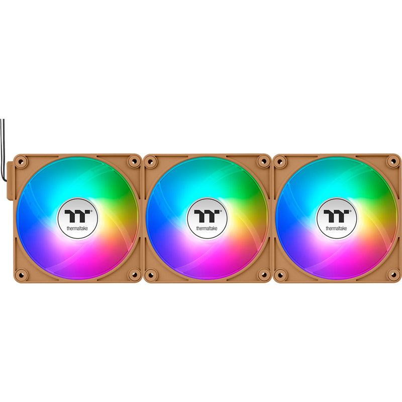 Load image into Gallery viewer, Thermaltake ct120 ex argb sync pc cooling fan gravel sand (3-fan pack) case fans (lichtbruin, 3 stuks, 120 x 120 x 25 mm, pwm)
