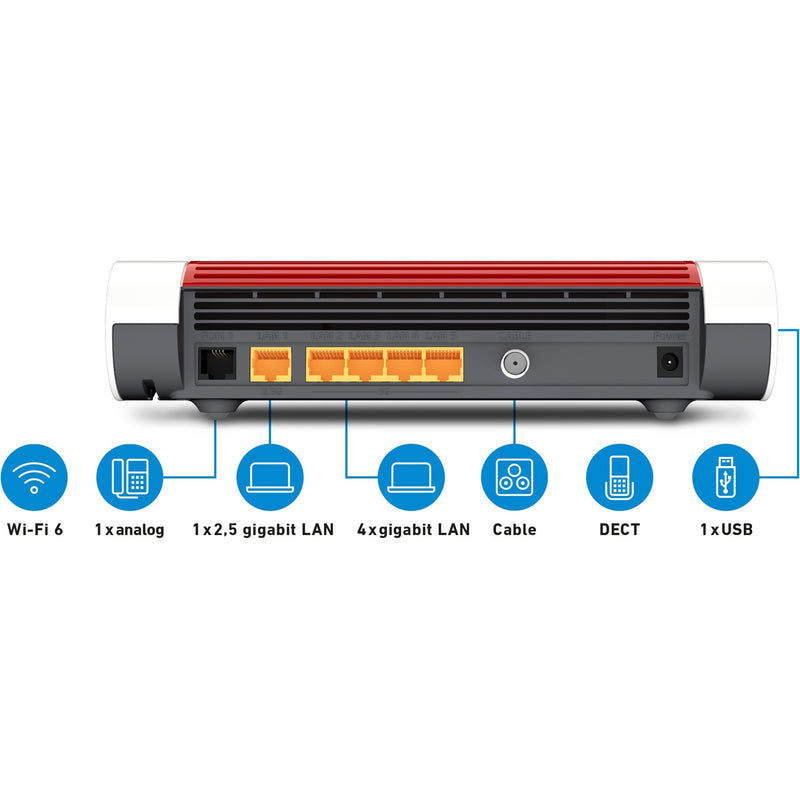 Load image into Gallery viewer, Fritz! box 6660 cable international router (wit rood, mesh wi-fi)
