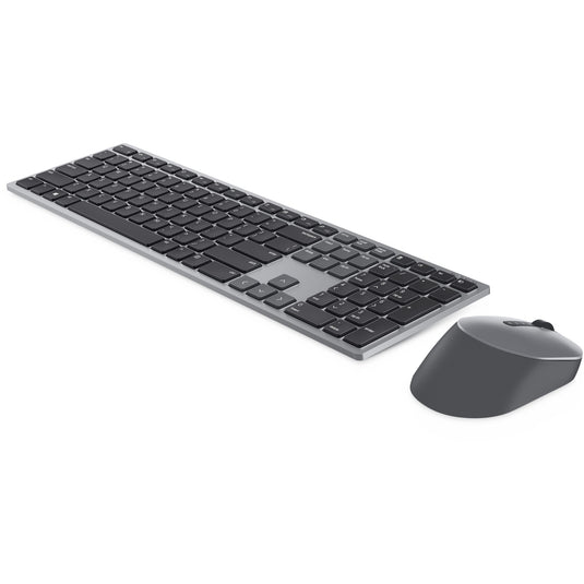 Dell premier multi-device draadloos toetsenbord en draadloze muis - km7321w desktopset (grijs, us lay-out (qwerty), 100%, bluetooth 5.0, dpi:1000 - 4000)