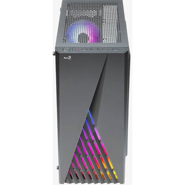 Aerocool delta g-bk-v1 midi tower behuizing (zwart | 3x usb-a | rgb | tempered glass)