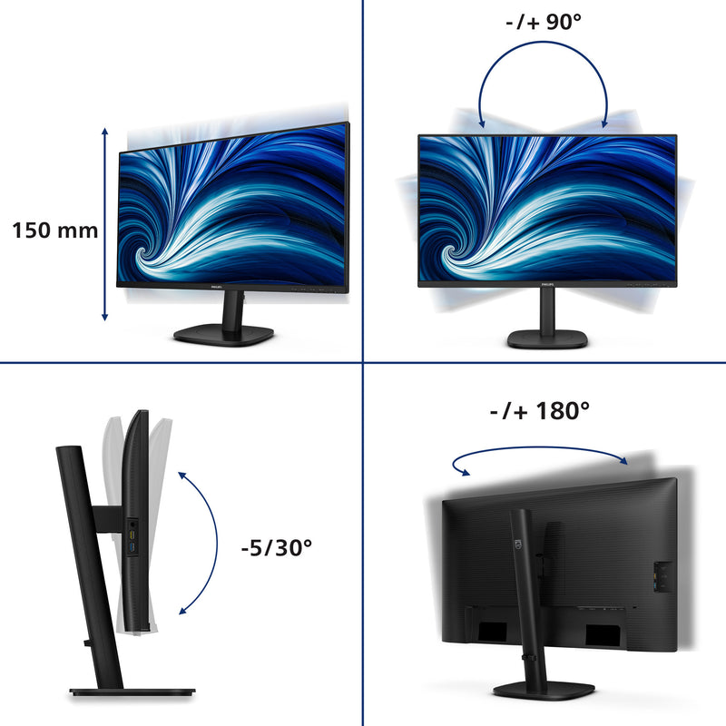 Load image into Gallery viewer, Philips 27b2n3500j 27 monitor (zwart, 120 hz, hdmi, displayport, audio, usb-hub)
