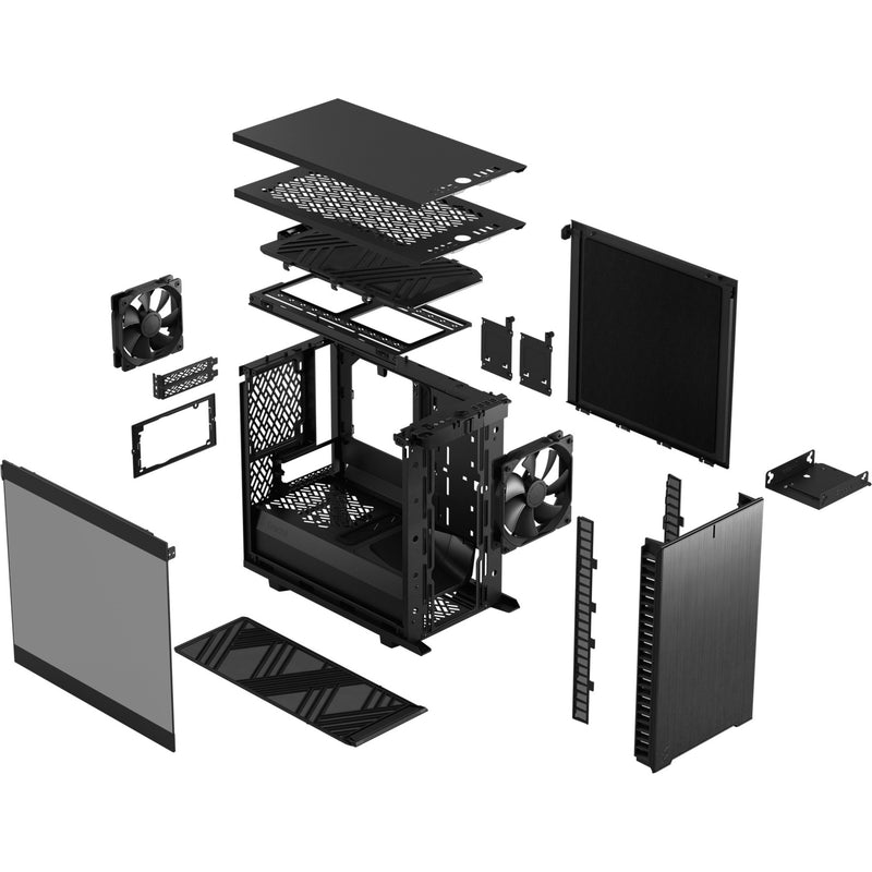Afbeelding laden in galerijviewer, Fractal design define 7 nano black tg light tint midi tower behuizing (zwart | 4x usb-a | 1x usb-c | window)
