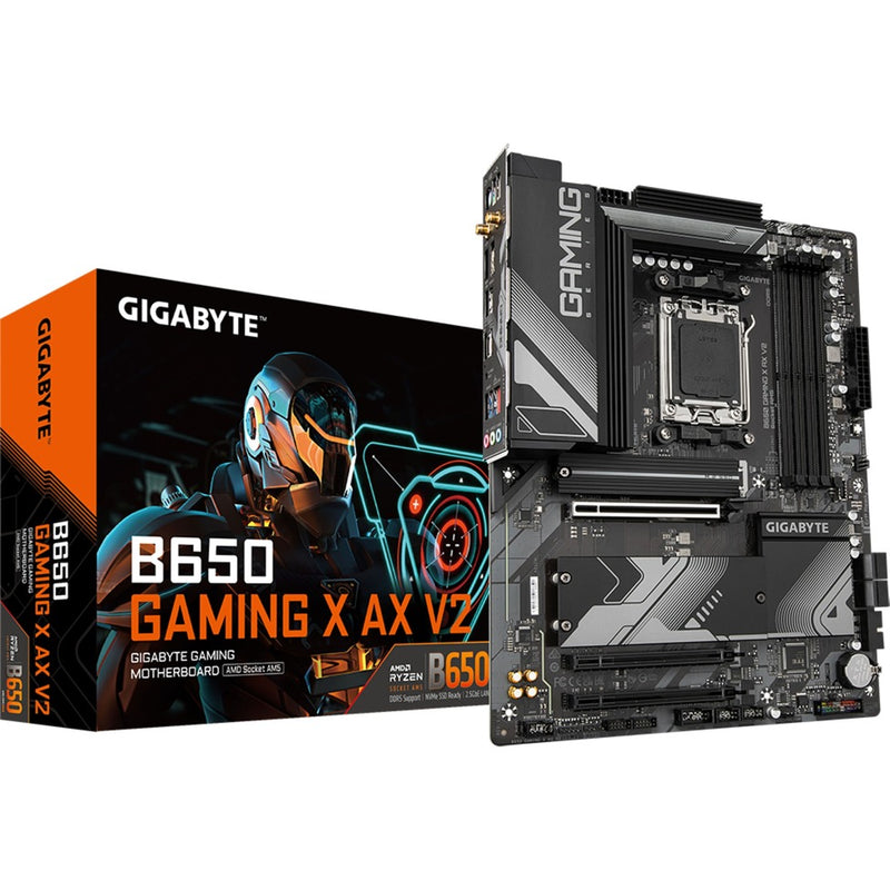 Load image into Gallery viewer, Gigabyte b650 gaming x ax v2 socket am5 moederbord (zwart grijs, raid, 2.5 gb-lan, wlan, bt, sound, atx)
