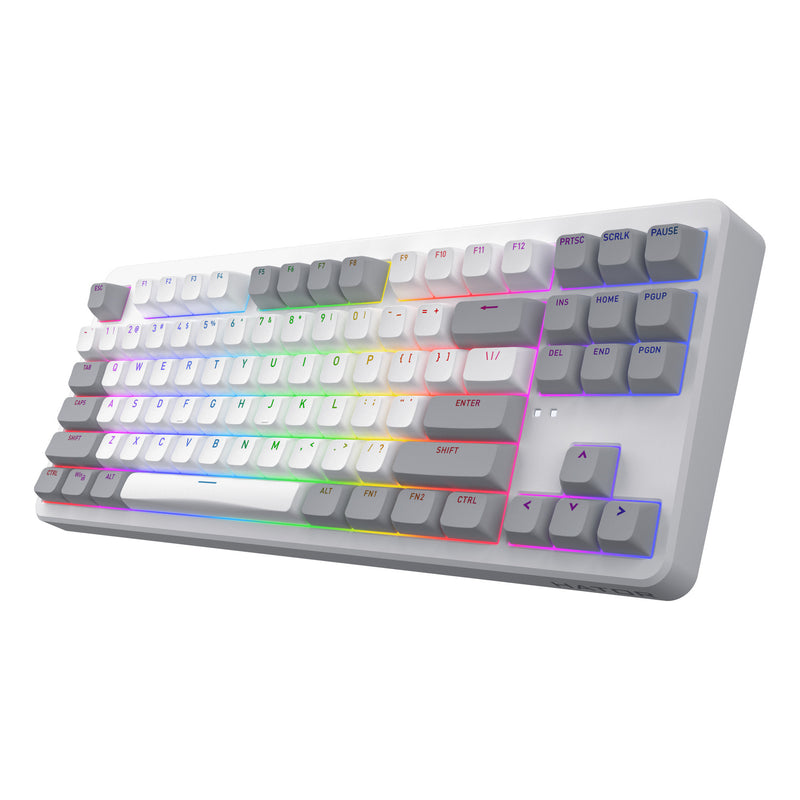 Load image into Gallery viewer, Hator rockfall 3 tkl wireless rgb mechanisch gaming toetsenbord (wit, us lay-out (qwerty), hator aurum orange, 80% (tkl), rgb, pbt keycaps, hotswap, 2.4 ghz bluetooth usb-c)
