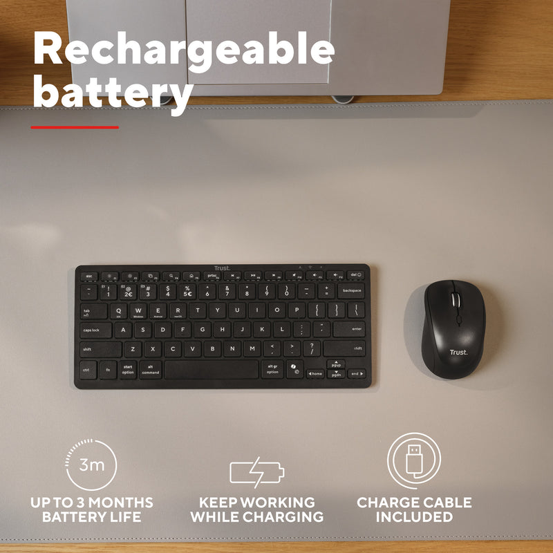 Load image into Gallery viewer, Trust nado ii bluetooth-toetsenbord (zwart, us lay-out (qwerty), scissor switches, 80% (tkl) , bluetooth)
