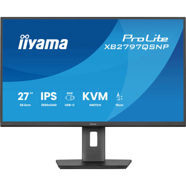 Iiyama prolite xb2797qsnp-b1 27 monitor (zwart, hdmi, displayport, 2x usb-a, 2x usb-c, rj-45)