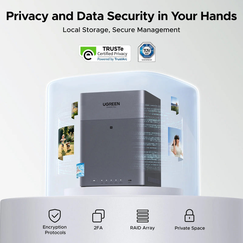 Load image into Gallery viewer, Ugreen nasync dh4300 plus (grijs, 1x 2,5gbe, hdmi, usb-c)
