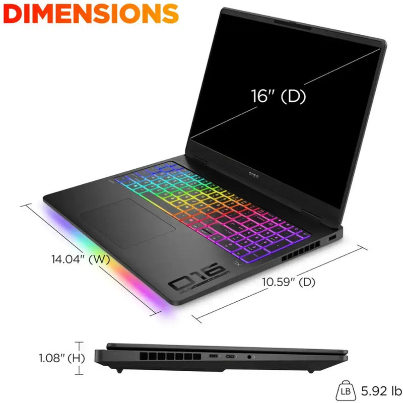 Load image into Gallery viewer, Hp omen max 16-ah0370nd 16 gaming laptop (zwart | core ultra 7 255hx | rtx 5070 ti | 32 gb | 2 tb ssd)
