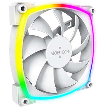 Montech ax120 fan pwm 3-pack rgb case fans (wit, 3 stuks, 120 x 120 x 25 mm)