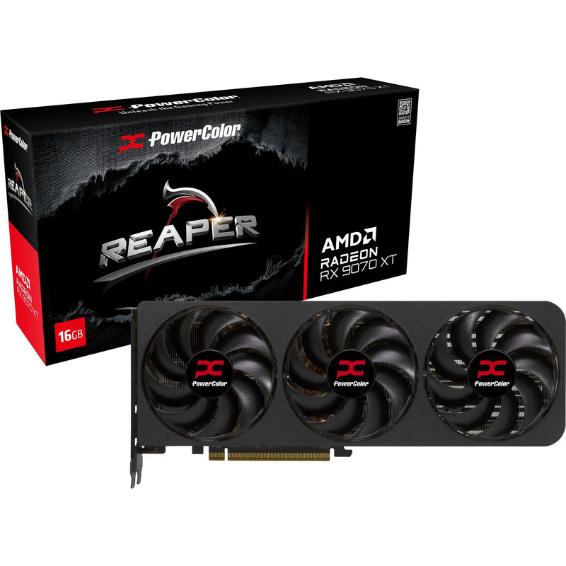 Load image into Gallery viewer, Powercolor radeon rx 9070 xt reaper 16gb gddr6 grafische kaart (zwart, rdna4, gddr6, 3x displayport, 1x hdmi)
