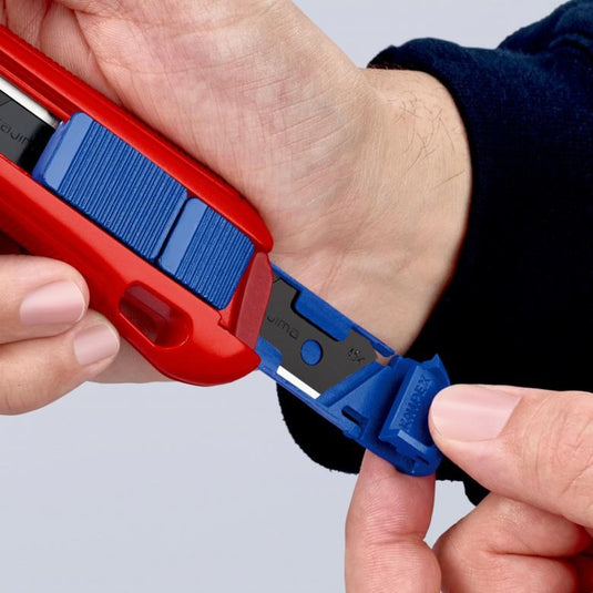Knipex cutix universele mes stanleymes (rood blauw, incl. 2 mesbladen)