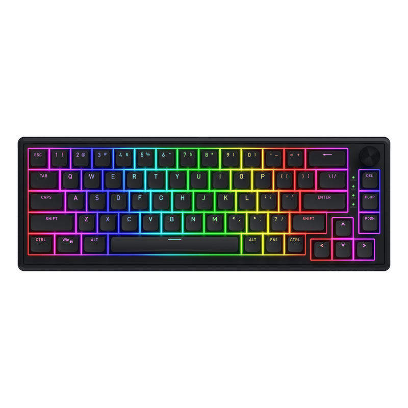 Load image into Gallery viewer, Hator skyfall wired rgb mechanisch gaming toetsenbord (zwart, us lay-out (qwerty), hator aurum sterling, 65%, rgb, double shot abs, hot-swap)
