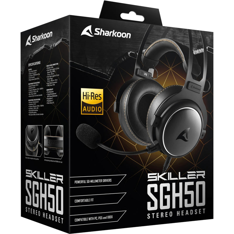 Load image into Gallery viewer, Sharkoon skiller sgh50 over-ear gaming headset (zwart, pc, playstation 4, playstation 5, xbox series s|x)
