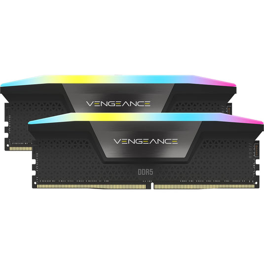 Corsair 32 gb ddr5-6000 (2x 16 gb) kit werkgeheugen (zwart, cmh32gx5m2b6000c38, vengeance rgb, xmp)