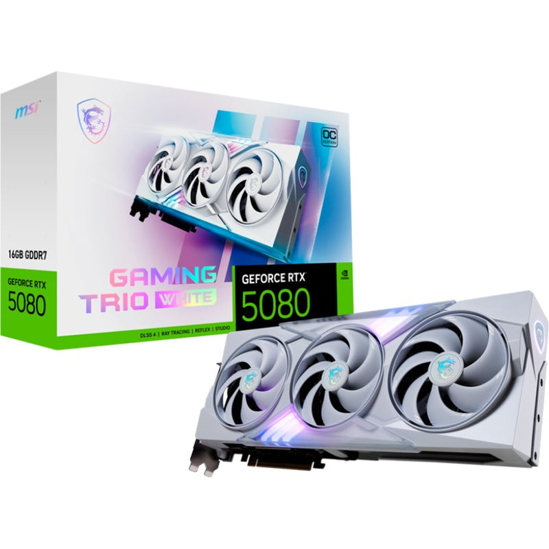Load image into Gallery viewer, Msi geforce rtx 5080 16g gaming trio oc white grafische kaart (wit, 3x displayport, 1x hdmi)
