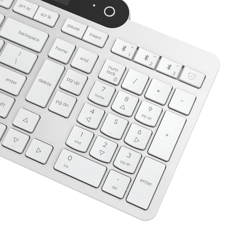 Load image into Gallery viewer, Lenovo 800 self-charging bluetooth keyboard (wit, us lay-out (qwerty), plunger, 100%, plunger switch, bluetooth 5.1, usb-c)
