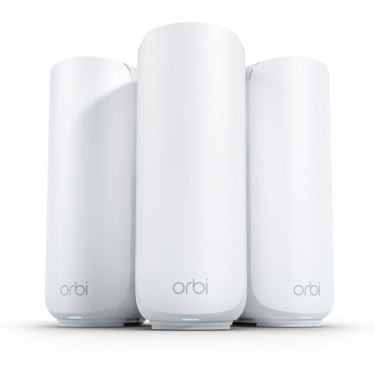 Netgear orbi 370 wifi mesh systeem, dual-band wifi 7-mesh systeem, 3 stuks mesh router (wit, 1x orbi wifi 7-router (rbe371), 2x orbi wifi 7-satellieten (rbe370))
