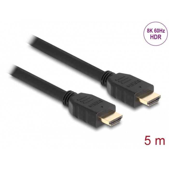 Load image into Gallery viewer, Delock high speed hdmi kabel (zwart, 5 meter, 8k 60hz, 48 gbps)

