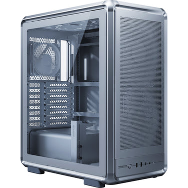 Cooler master masterframe 500 mesh argb midi tower behuizing (zilver | 2x usb-a | 1x usb-c | rgb | tempered glass)