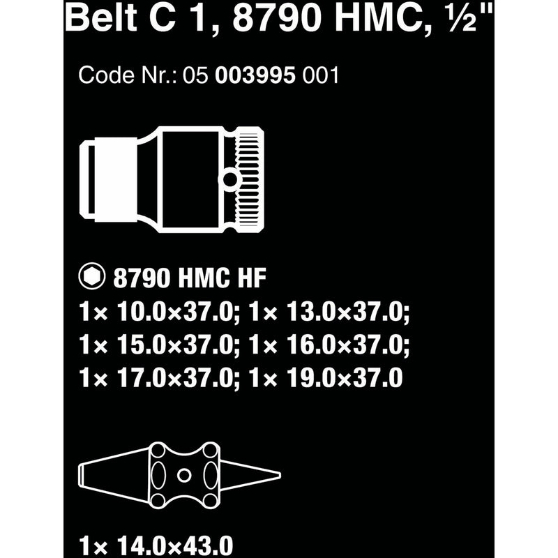 Load image into Gallery viewer, Wera belt c 1 zyklop doppenset, 1 2 dopsleutel (zwart, 7-delig, met vasthoudfunctie)
