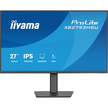 Iiyama prolite xb2793hsu-b1 27 monitor (zwart (mat), hdmi, displayport, 2x usb-a, usb-b)