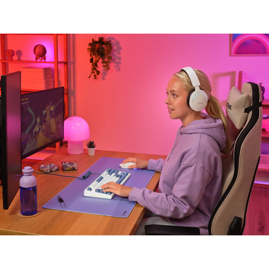 Trust gxt 872 xyra mechanisch tkl-gamingtoetsenbord, gaming toetsenbord (wit, us lay-out, leobog seiya, 80% (tkl), rgb, hot swap)