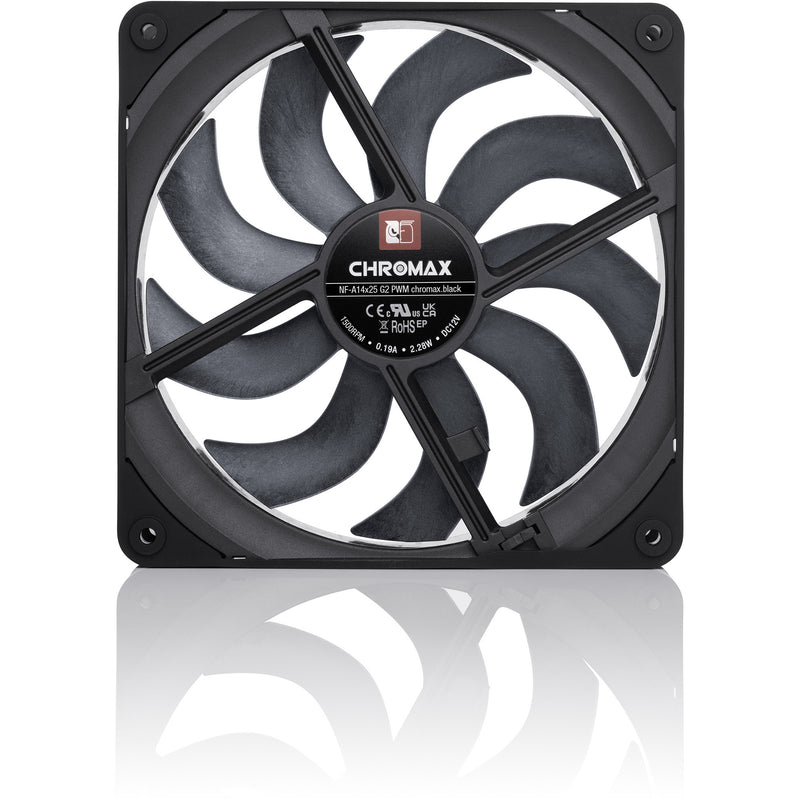Load image into Gallery viewer, Noctua nf-a14x25 g2 pwm chromax.black case fan (zwart, 140 x 140 x 25 mm)
