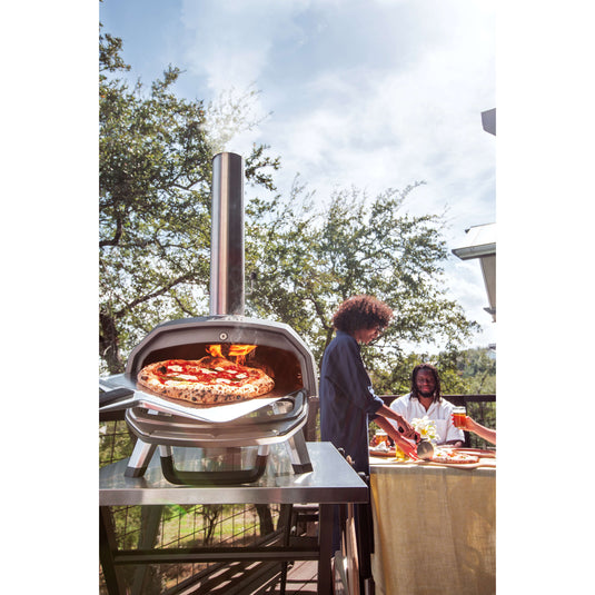 Ooni karu 2 multi-fuel pizza oven pizzaoven (zwart roestvrij staal, 12'' pizza, hout, houtskool en gas)