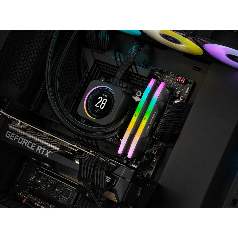 Load image into Gallery viewer, Corsair vengeance rgb 32 gb ddr5-5200 (2x 16 gb) werkgeheugen (zwart, cmh32gx5m2b5200c40, xmp 3.0)
