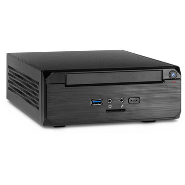 Inter-tech itx mw-02 ii htpc behuizing (zwart | 1x usb-a | 1x usb-c)