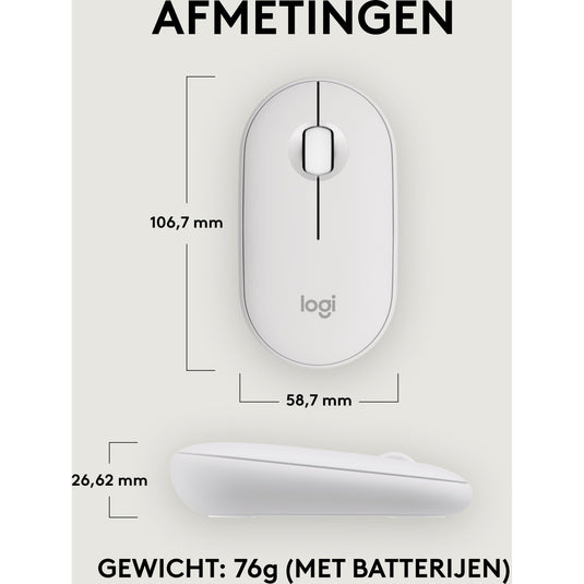 Logitech pebble mouse 2 m350s (wit)