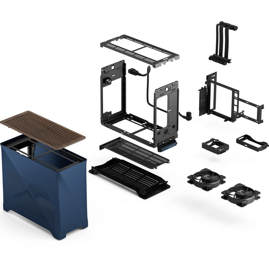 Fractal design era 2 midnight blue mini tower behuizing (donkerblauw | 2x usb-a | 1x usb-c)