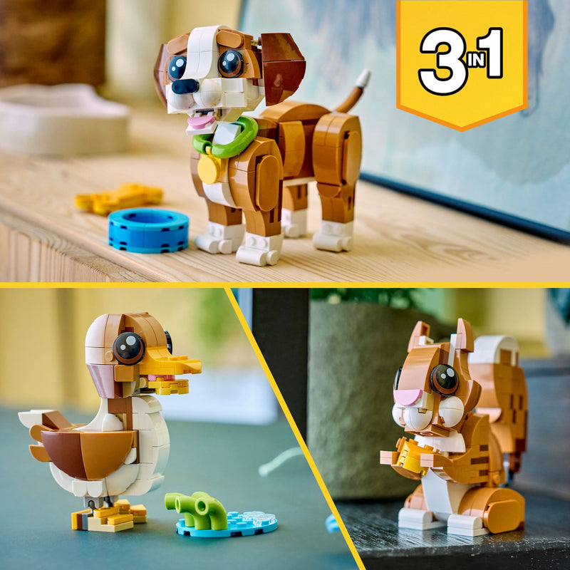 Load image into Gallery viewer, Lego ® creator 3in1 schattige dieren: speelse puppy - dierenset - bouw om tot eekhoorn of eend - 31382
