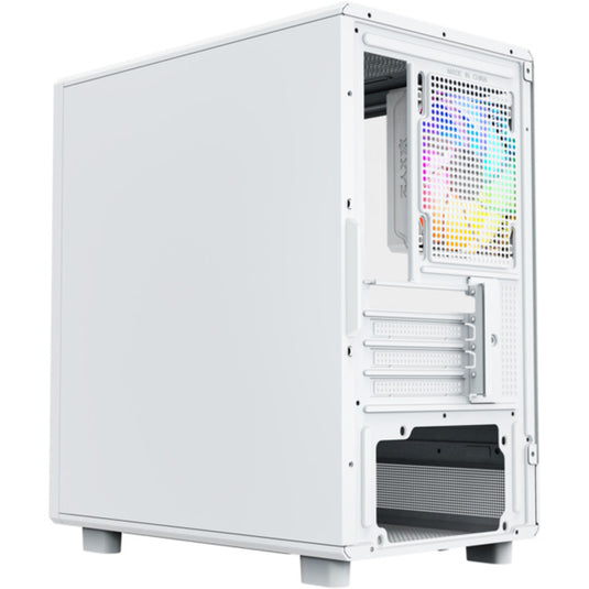 Xyz pc gear atom midi tower behuizing (wit | 2x usb-a | 1x usb-c | tempered glass)