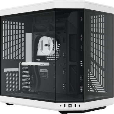 Hyte y70 midi tower behuizing (zwart wit | 2x usb-a | 1x usb-c | tempered glass)