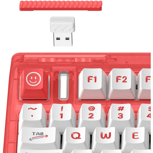 Iqunix og80 joy vendor wireless mechanical keyboard (grijs, us lay-out (qwerty), cherry mx brown, 80% (tkl), rgb leds, hot-swappable, pbt, 2.4ghz | bluetooth 5.1 | usb-c)