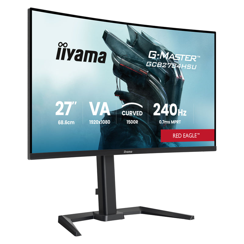 Load image into Gallery viewer, Iiyama g-master red eagle gcb2784hsu-b1 27 curved gaming monitor (zwart, 2x hdmi, 1x displayport, usb, audio, amd free-sync, 240 hz)
