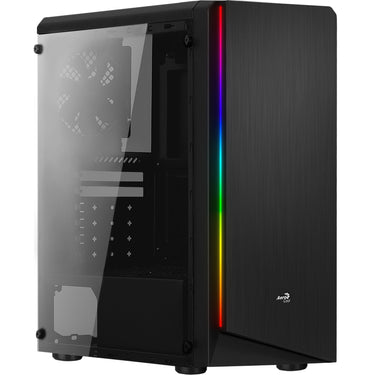 Aerocool rift midi tower behuizing (zwart | 3x usb-a | rgb | window)