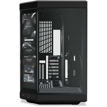 Hyte y70 touch infinite midi tower behuizing (zwart | 2x usb-a | 1x usb-c | tempered glass)