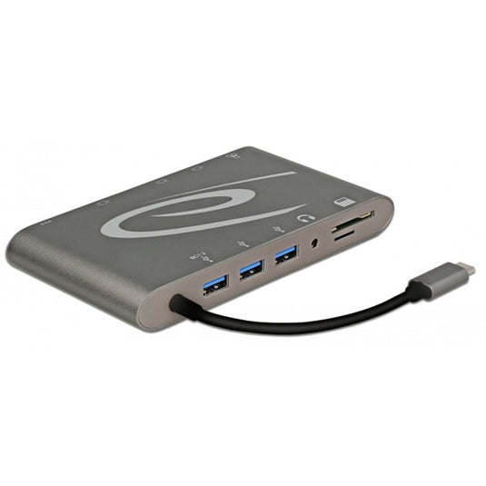 Delock usb type-c 3.1 dockingstation 4k 30 hz (grijs, usb-c, hdmi, sd, usb)