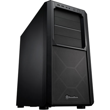 Silverstone sst-sed1-b midi tower behuizing (zwart | 2x usb-a | 1x usb-c)