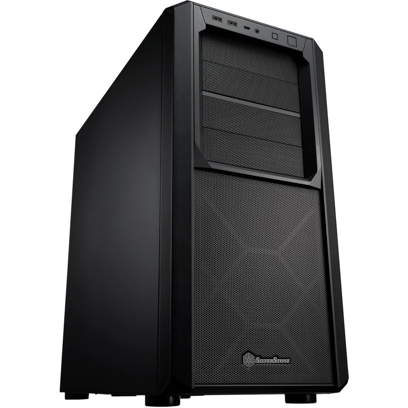 Load image into Gallery viewer, Silverstone sst-sed1-b midi tower behuizing (zwart | 2x usb-a | 1x usb-c)
