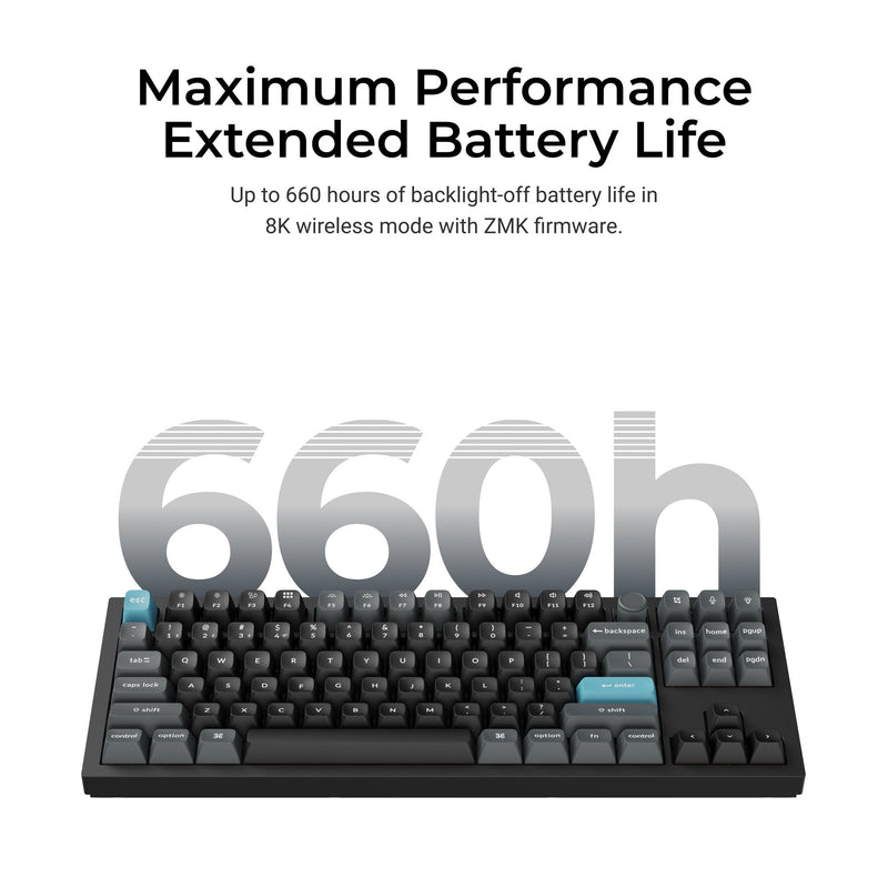 Load image into Gallery viewer, Keychron q3 ultra-m4 8k wireless custom mechanical keyboard (zwart, us lay-out (qwerty), silk pom banana, 80% (tkl), rgb, hot swap, 8k, 2.4 ghz | bluetooth 5.2 | usb-c)
